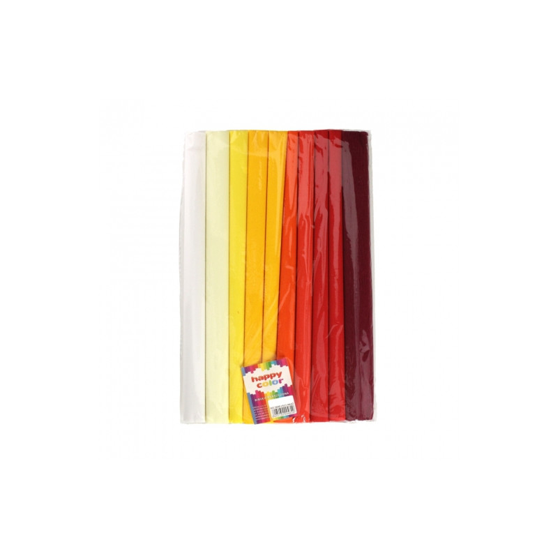 Happy Color tissue paper crinkled 10 rolls 8 warm colors 25x200cm