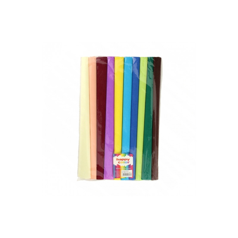 Happy Color tissue paper crinkled 10 rolls mix of colors 25x200cm