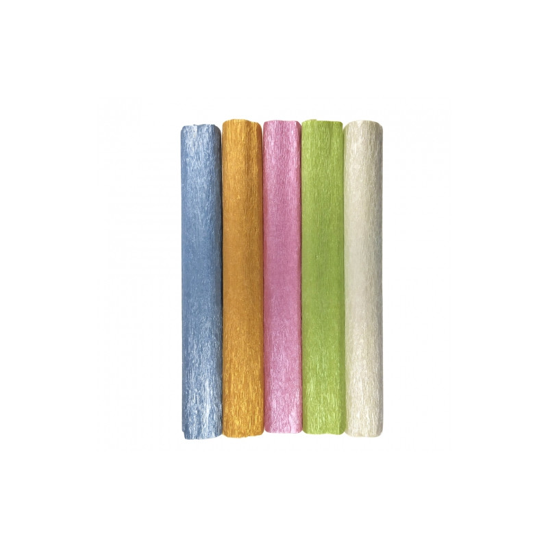 Happy Color tissue paper crinkled 5 rolls mix of tufted colors 25x200c