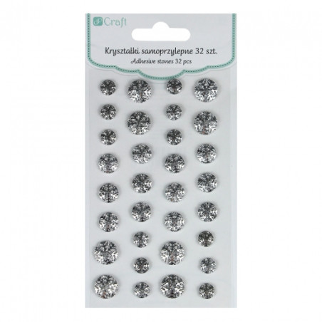 DP Craft silver crystals self-adhesive snowflakes 32 pieces