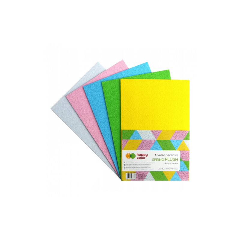 Happy Color spring plush foam sheets A4 5 colors
