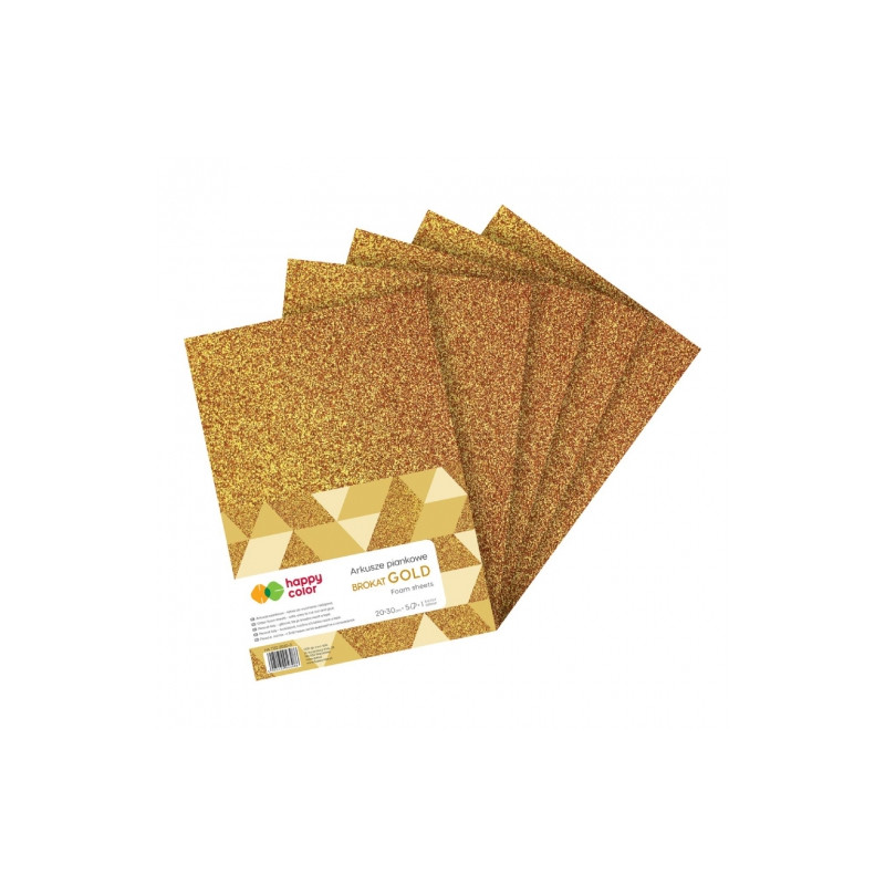 Happy Color arkusze piankowe brokatowe gold A4 5 arkuszy - sklep plast