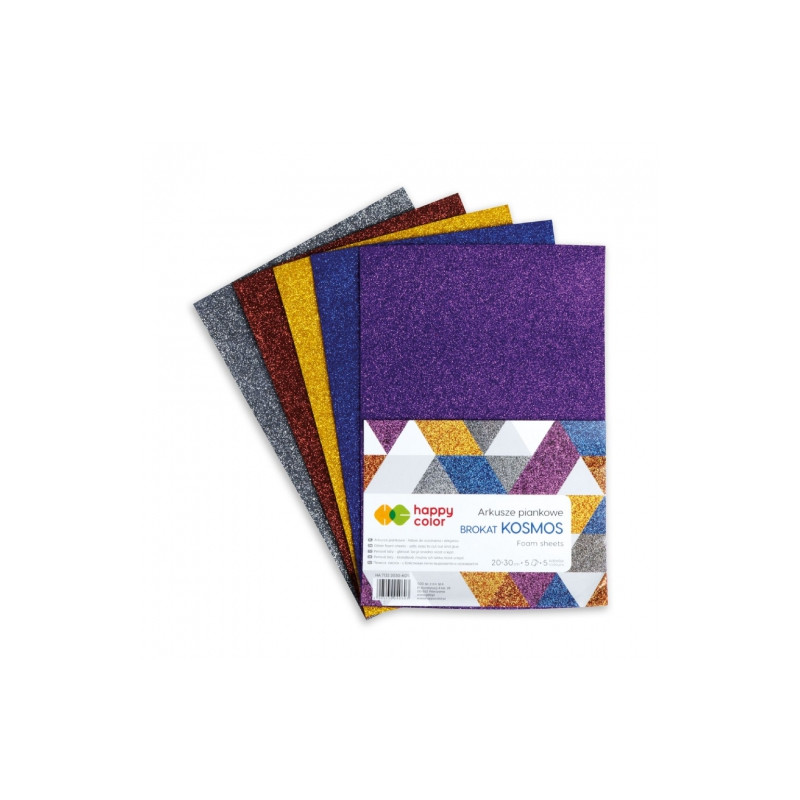 Happy Color A4 cosmos glitter foam sheets 5 colors