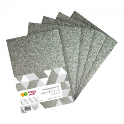 Happy Color arkusze piankowe brokatowe silver A4 5 arkuszy - sklep pla