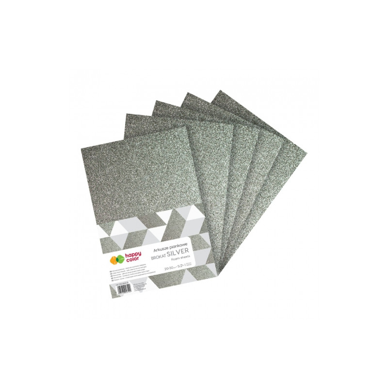 Happy Color silver glitter foam sheets A4 5 sheets