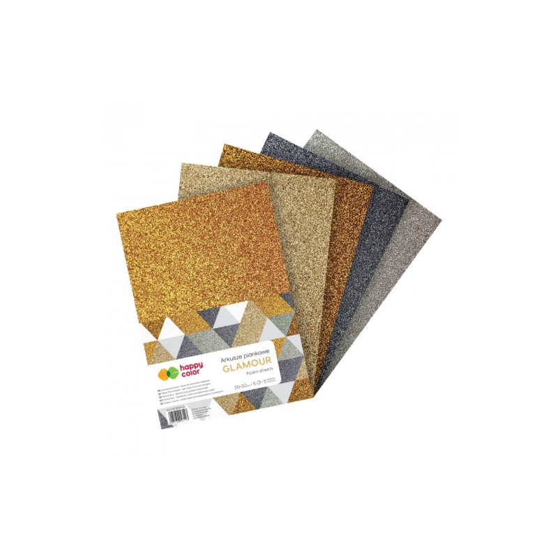 Happy Color A4 glamor glitter foam sheets 5 sheets