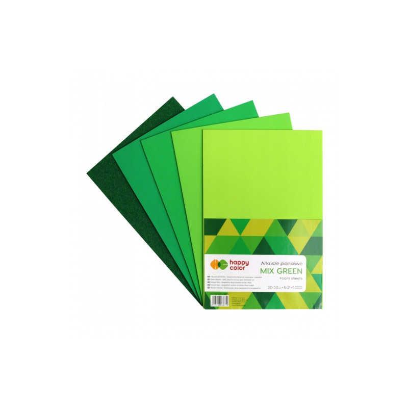 Happy Color foam sheets mix gree A4 5 colors