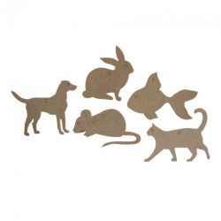 Happy Color set of cardboard shapes pets 5 pcs 12x6 cm