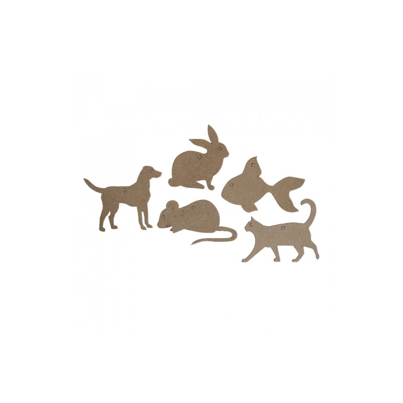 Happy Color set of cardboard shapes pets 5 pcs 12x6 cm
