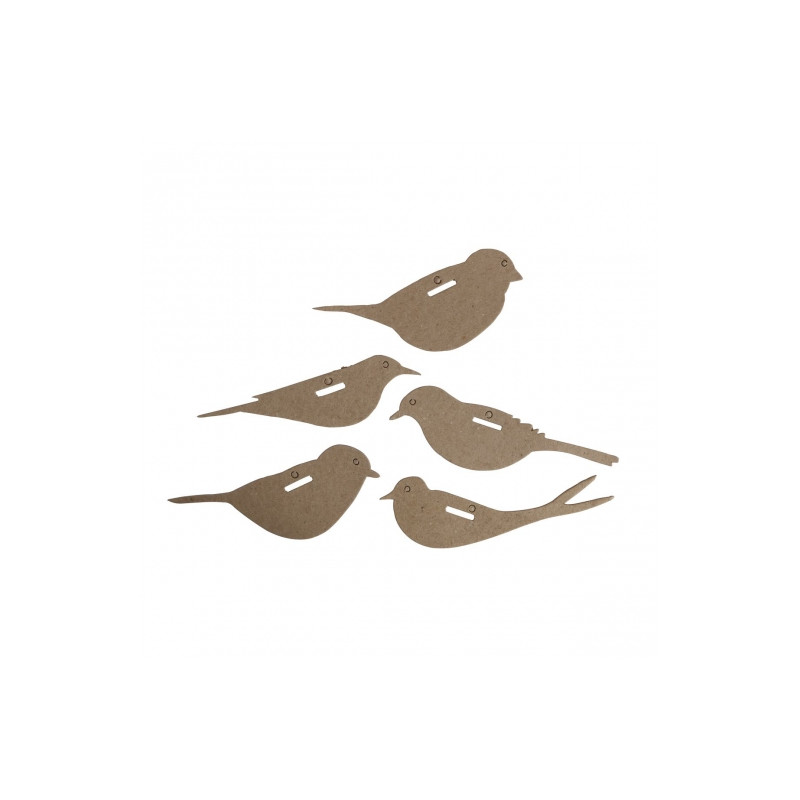 Happy Color set of cardboard shapes birds 5 pcs 12x6 cm