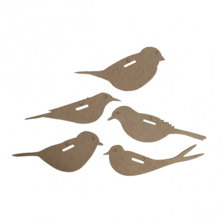 Happy Color set of cardboard shapes birds 5 pcs 12x6 cm