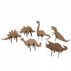 Happy Color set of 3D dino cardboard shapes 6 pcs 15x12 cm