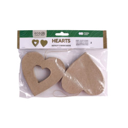 Happy Color kształty z papier mache hearts 2 szt 10x2,5 cm - sklep pla