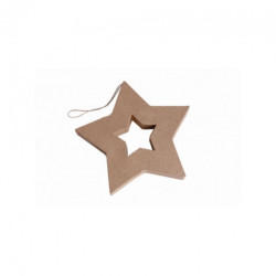 Happy Color shapes made of papier mache big star 19x2.5 cm