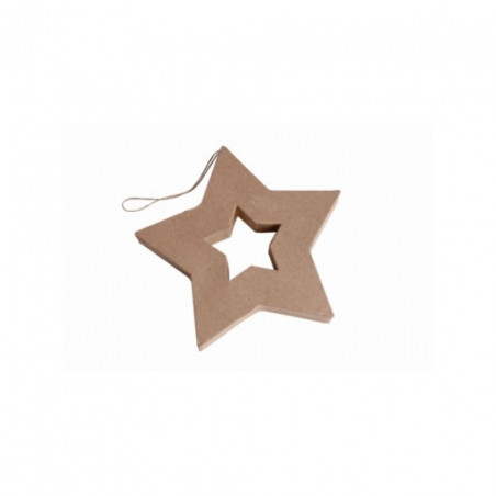 Happy Color shapes made of papier mache big star 19x2.5 cm