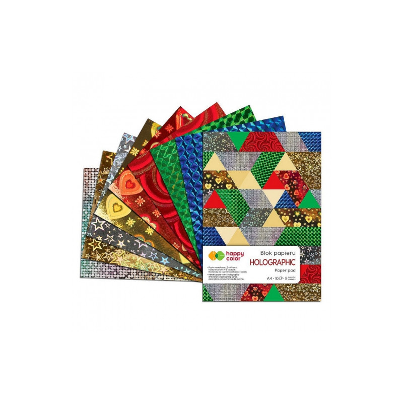 Happy Color block holograpchic A4 10 sheets 5 colors 5 motifs