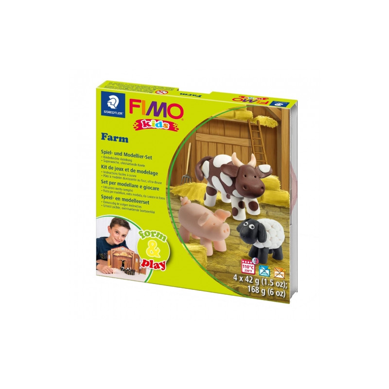 Fimo kids farma form&play zestaw modelin 4x42g - sklep plastyczny - sz