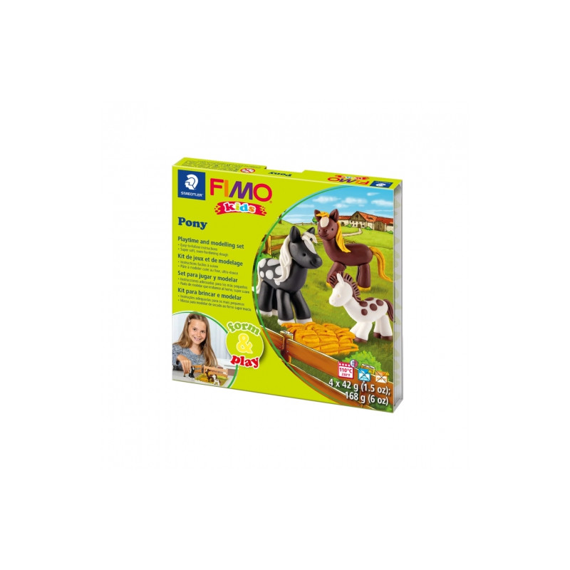 Fimo kids kucyki form&play zestaw modelin 4x42g - sklep plastyczny - s