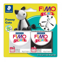 Fimo kids set modelin 2x42g funny cats