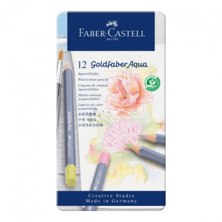 Faber-Castell kredki akwarelowe goldfaber aqua pastel 12 kolorówb - sk