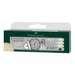 Faber-Castell pitt artist pen black & white 4 szt