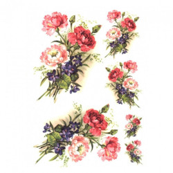 Papier ryżowy do decoupage kwiaty bukiet A4 ITD R328 - sklep plastyczn