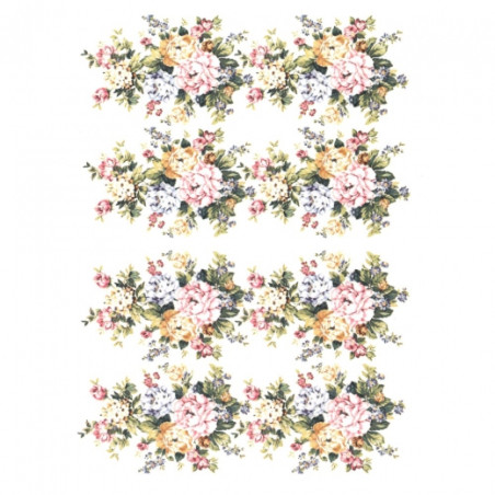 Papier ryżowy do decoupage kwiaty bukiety A4 ITD R378 - sklep plastycz