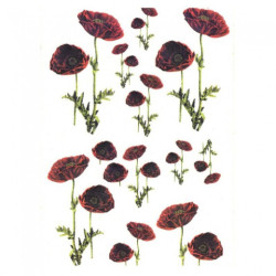 Rice decoupage paper poppies flowers A4 ITD R256