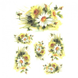 Rice decoupage paper marigold flowers A4 ITD R258