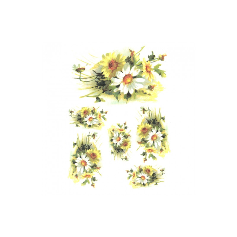 Rice decoupage paper marigold flowers A4 ITD R258