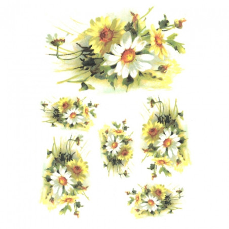 Rice decoupage paper marigold flowers A4 ITD R258