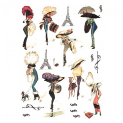 Papier ryżowy do decoupage paryż moda A4 ITD R336 - sklep plastyczny -