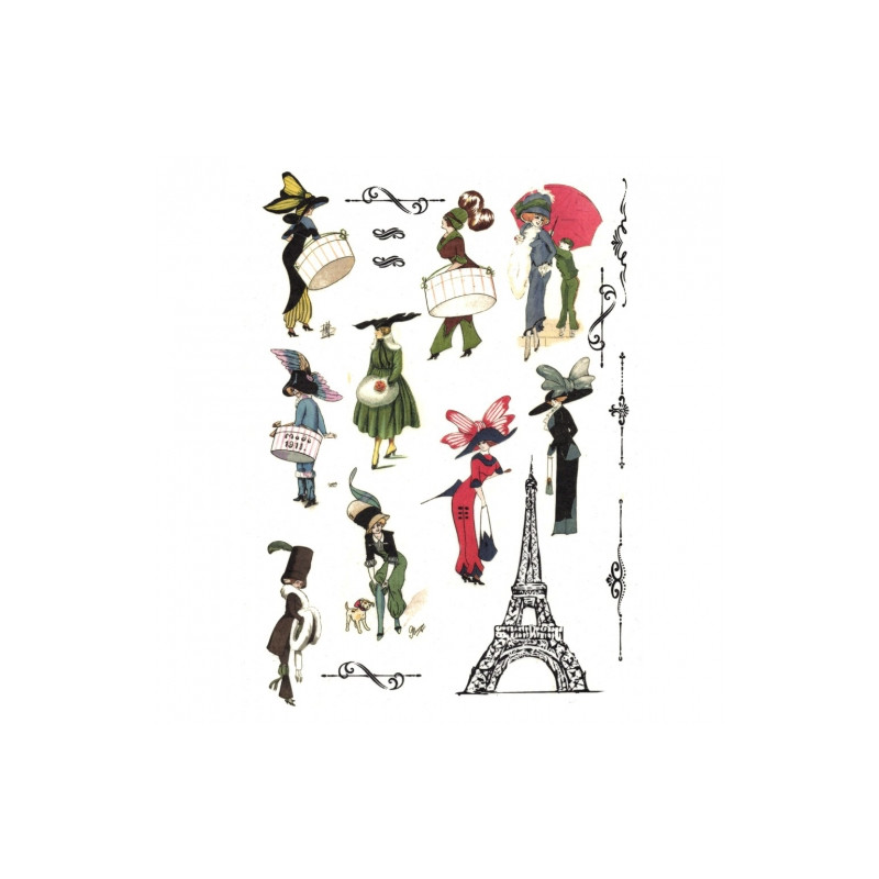 Rice paper for decoupage paris fashion A4 ITD R337