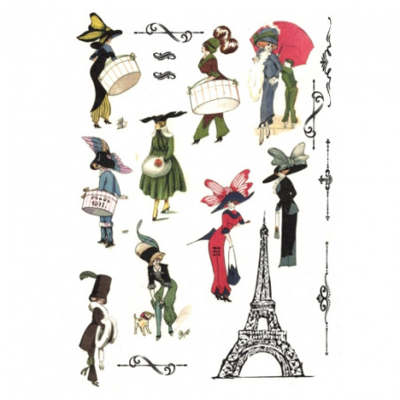 Rice paper for decoupage paris fashion A4 ITD R337