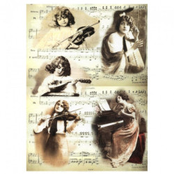 Rice paper for decoupage retro music R373