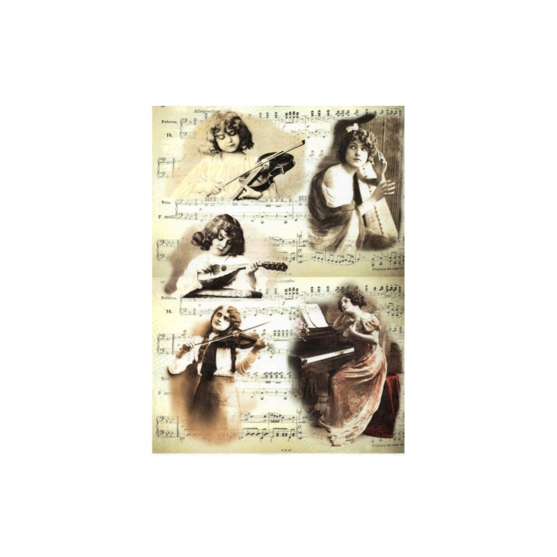 Rice paper for decoupage retro music R373