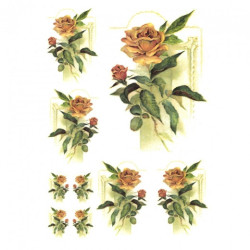 Papier ryżowy do decoupage róże ramka A4 ITD R254 - sklep plastyczny -