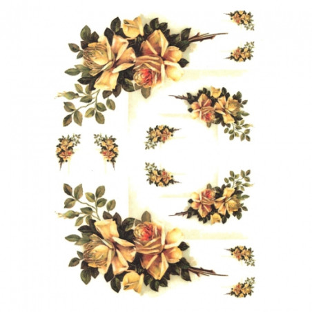 Papier ryżowy do decoupage róże A4 ITD R255 - sklep plastyczny - szałd