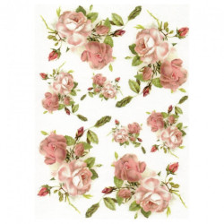 Papier ryżowy do decoupage róże A4 ITD R359 - sklep plastyczny - szał
