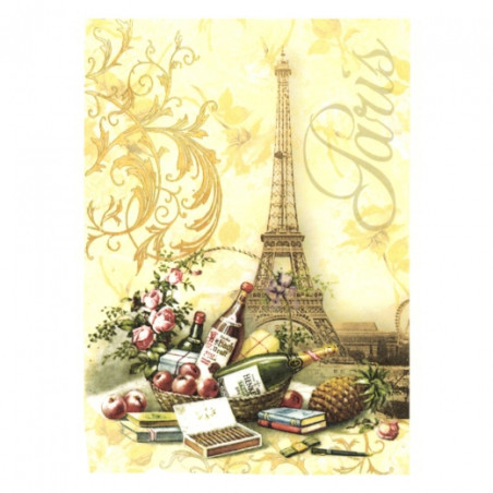 Rice paper for decoupage paris eiffel tower A4 ITD R333