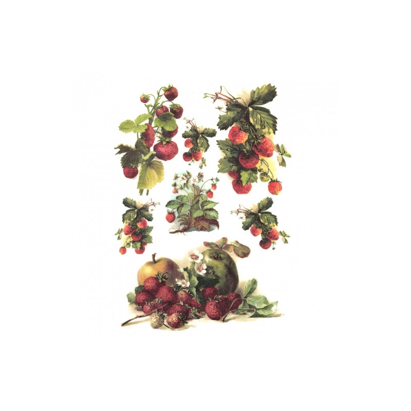 Rice decoupage paper strawberry fruit A4 ITD R394