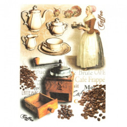 Rice decoupage paper coffee A4 ITD R350