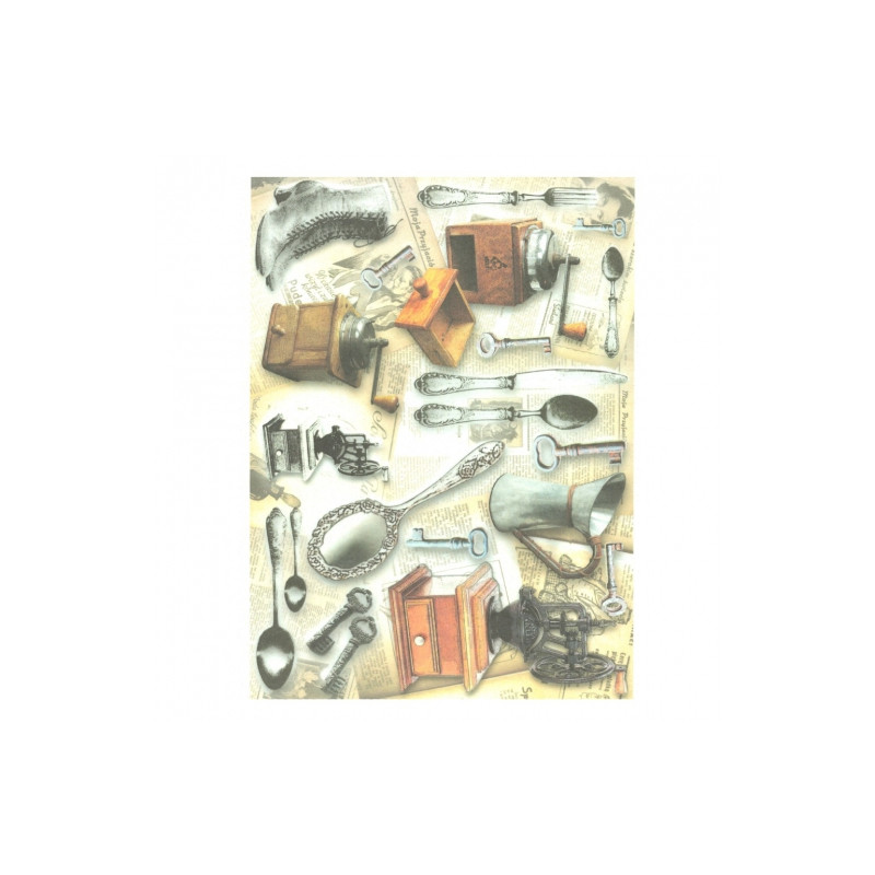 Rice paper for decoupage cutlery coffee grinder A4 ITD R349