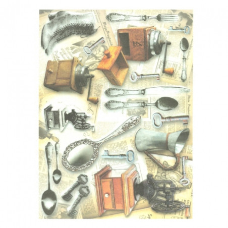 Rice paper for decoupage cutlery coffee grinder A4 ITD R349