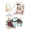 Rice paper for decoupage swan woman roses A4 ITD R346