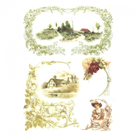 Rice paper for decoupage landscape ornaments A4 ITD R347