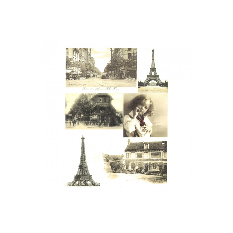 Rice paper for decoupage vintage Paris A4 ITD R442