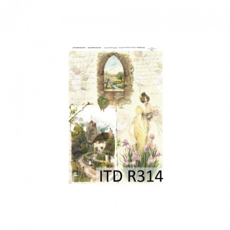Rice decoupage paper with views R314