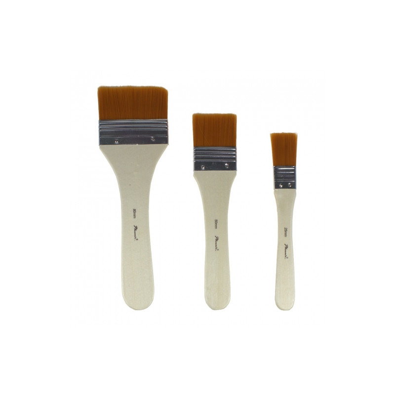 Phoenix set of 3 flat synthetic brushes