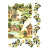 Rice paper for decoupage vintage buildings A4 ITD R320